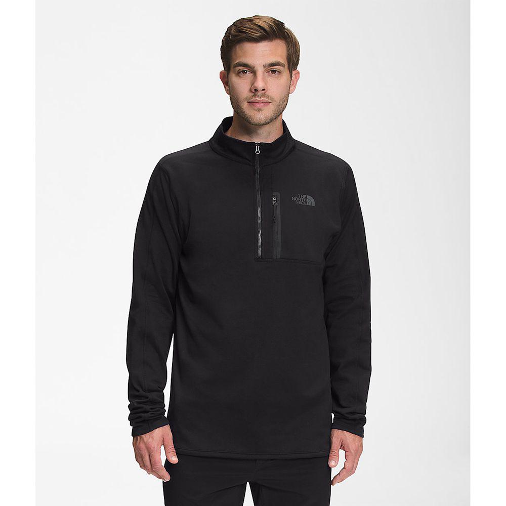 The North Face Canyonlands ½ Zip-Ψηλός Ανδρικα Fleece - Μαυρα (XJQS59263)